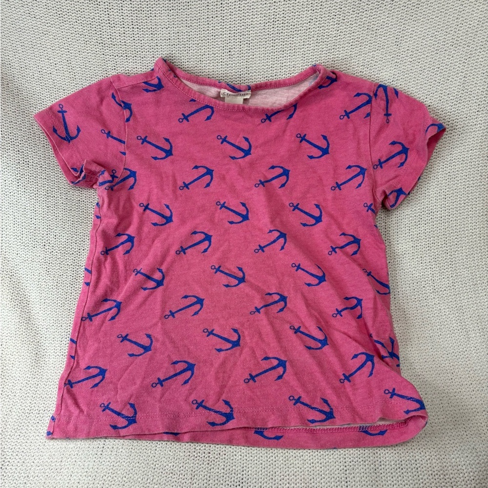 Crewcuts, Anchor Print Kids Tee, Pink Nautical Tee